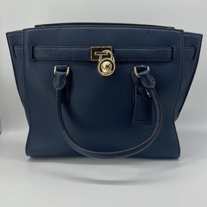 NWT Michael Kors $398 Handbag Hamilton Traveler Large Leather Satchel